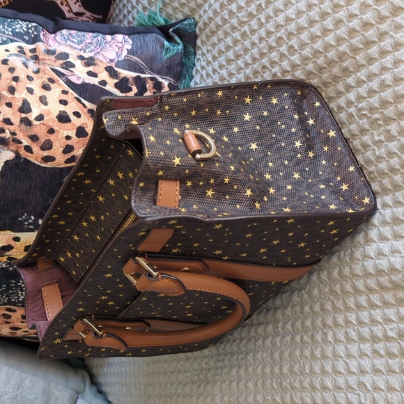 ⚡ FLASH SALE - Michael Kors Nouveau Hamilton Star Embellished Logo Satchel - Picture 4 of 15